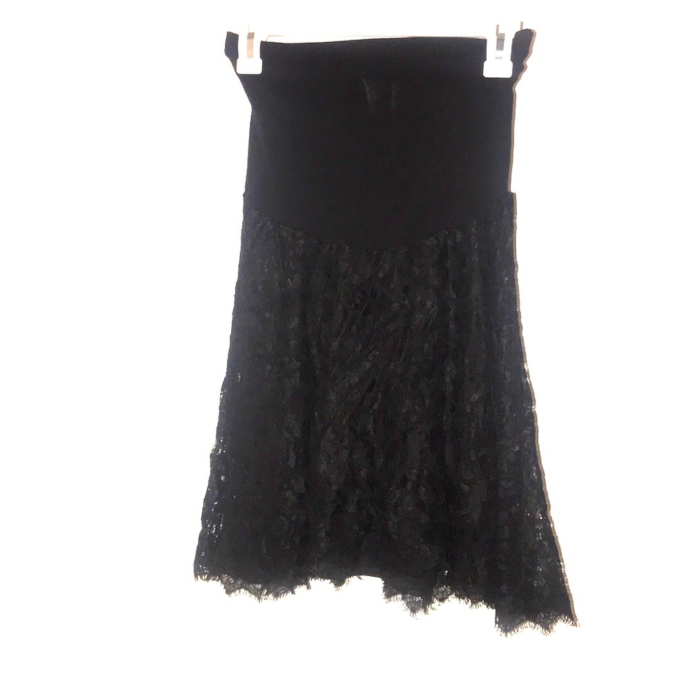 Black lace skirt with maternity band